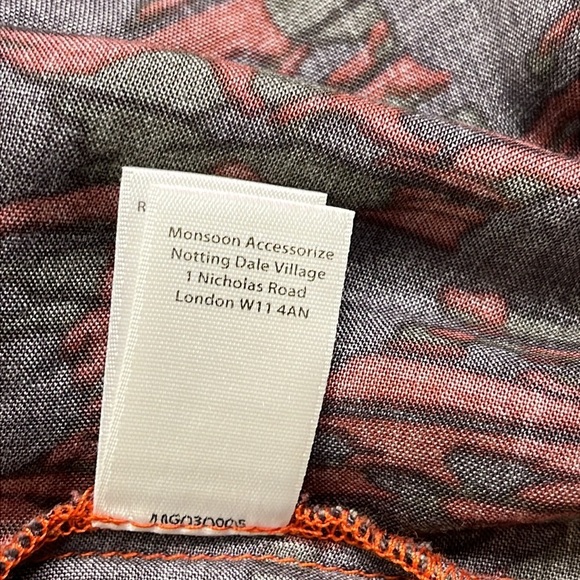 Monsoon Elegant Red and Gray tie waist side pockets Women's Dress - Picture 13 of 13